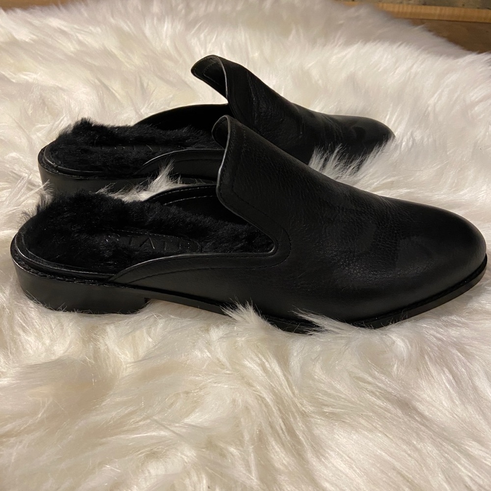1.STATE Leather Slip-On With Dyed Rabbit Fur